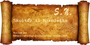Skultéti Nikoletta névjegykártya